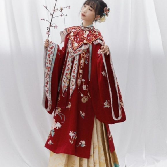 Floral Embroidered Maxi Gown Pearl | Women Traditional Wedding Prom Dress - Picture 11 of 11